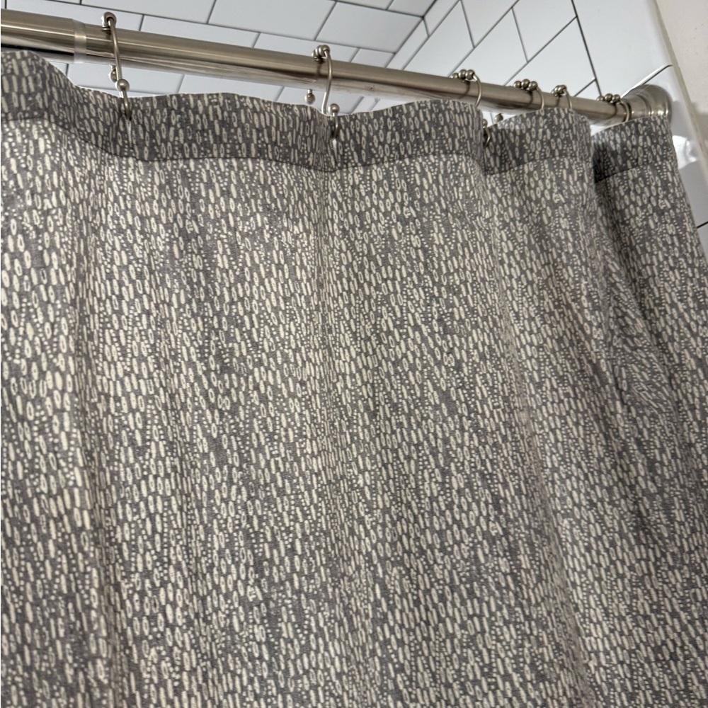 Threshold Gray Textured Shower Curtain